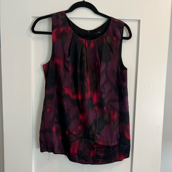 Theory Silk Sleeveless Shell Abstract Print - Picture 1 of 2